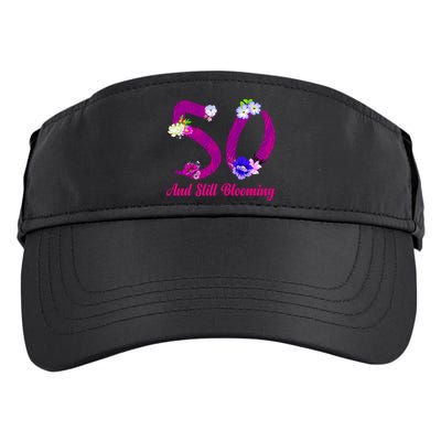 Still Blooming 50th Birthday Flowers Adult Drive Performance Visor