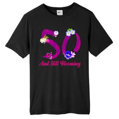 Still Blooming 50th Birthday Flowers Tall Fusion ChromaSoft Performance T-Shirt