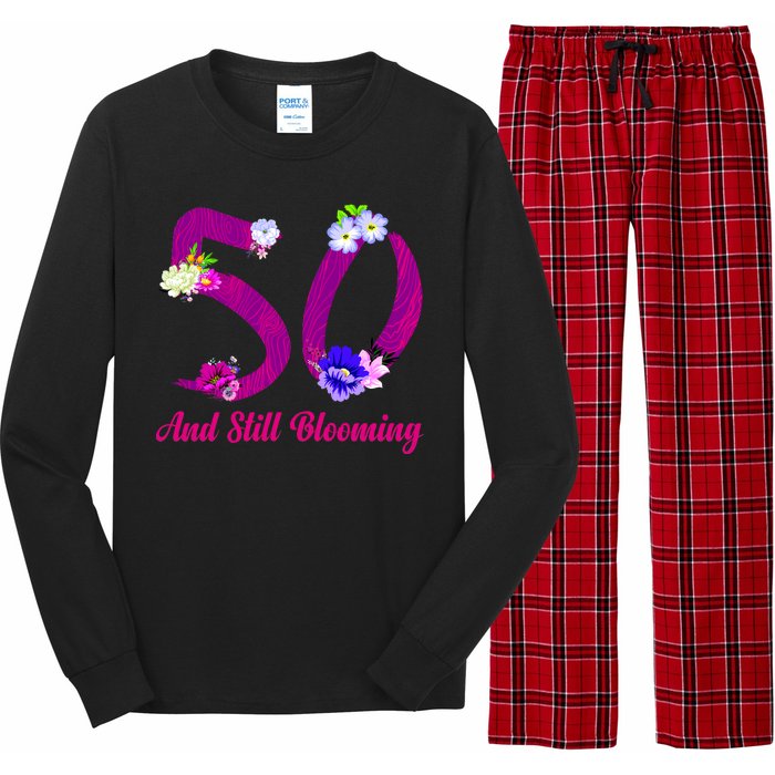 Still Blooming 50th Birthday Flowers Long Sleeve Pajama Set