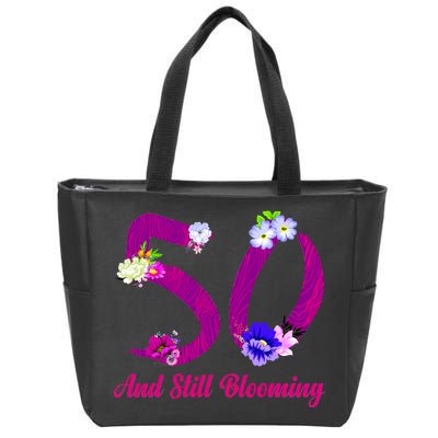 Still Blooming 50th Birthday Flowers Zip Tote Bag