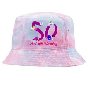 Still Blooming 50th Birthday Flowers Tie-Dyed Bucket Hat