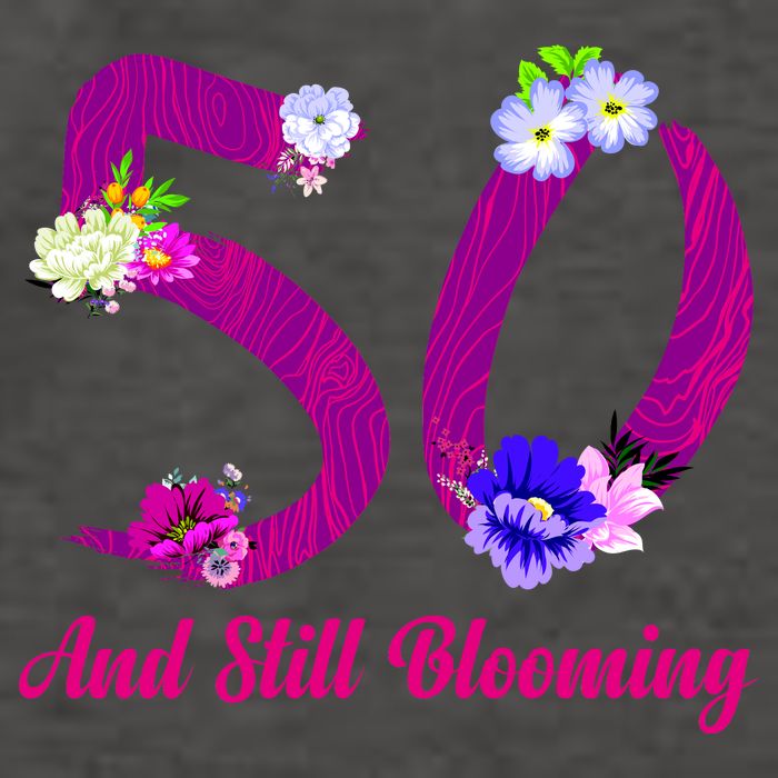 Still Blooming 50th Birthday Flowers Vector Backpack