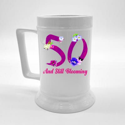 Still Blooming 50th Birthday Flowers Beer Stein