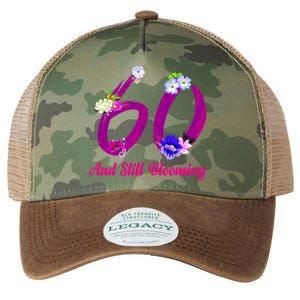 Still Blooming 60th Birthday Flowers Legacy Tie Dye Trucker Hat