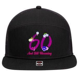 Still Blooming 60th Birthday Flowers 7 Panel Mesh Trucker Snapback Hat