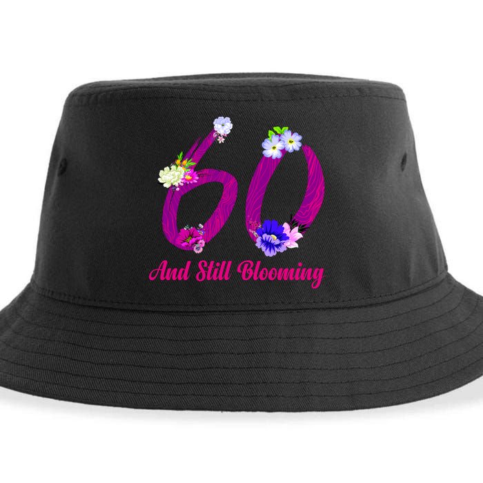 Still Blooming 60th Birthday Flowers Sustainable Bucket Hat