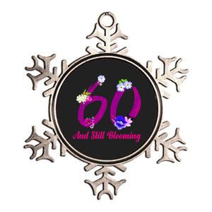 Still Blooming 60th Birthday Flowers Metallic Star Ornament