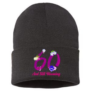 Still Blooming 60th Birthday Flowers Sustainable Knit Beanie