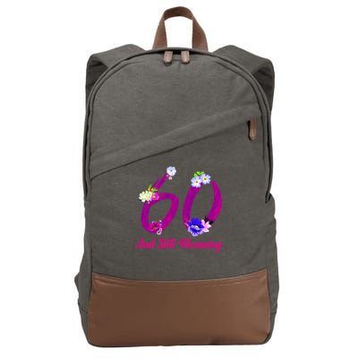 Still Blooming 60th Birthday Flowers Cotton Canvas Backpack