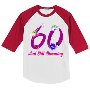 Still Blooming 60th Birthday Flowers Kids Colorblock Raglan Jersey