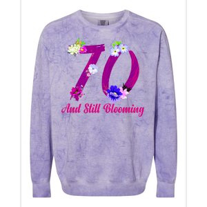 Still Blooming 70th Birthday Flowers Colorblast Crewneck Sweatshirt