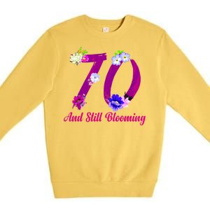 Still Blooming 70th Birthday Flowers Premium Crewneck Sweatshirt