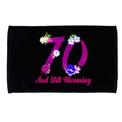 Still Blooming 70th Birthday Flowers Microfiber Hand Towel