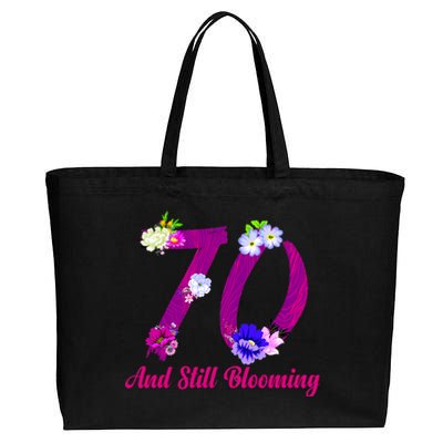 Still Blooming 70th Birthday Flowers Cotton Canvas Jumbo Tote