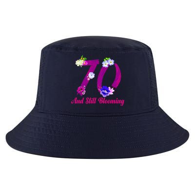 Still Blooming 70th Birthday Flowers Cool Comfort Performance Bucket Hat