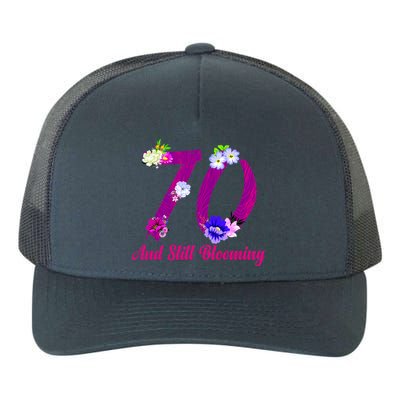 Still Blooming 70th Birthday Flowers Yupoong Adult 5-Panel Trucker Hat