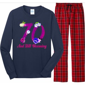 Still Blooming 70th Birthday Flowers Long Sleeve Pajama Set