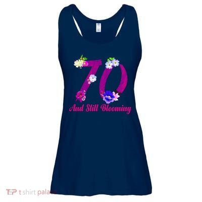 Still Blooming 70th Birthday Flowers Ladies Essential Flowy Tank