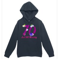 Still Blooming 70th Birthday Flowers Urban Pullover Hoodie