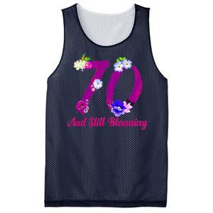 Still Blooming 70th Birthday Flowers Mesh Reversible Basketball Jersey Tank