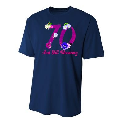 Still Blooming 70th Birthday Flowers Youth Performance Sprint T-Shirt