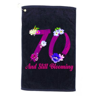 Still Blooming 70th Birthday Flowers Platinum Collection Golf Towel