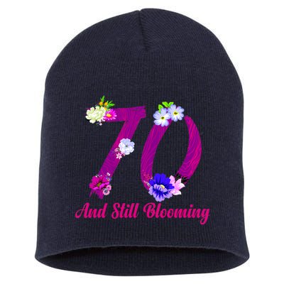 Still Blooming 70th Birthday Flowers Short Acrylic Beanie