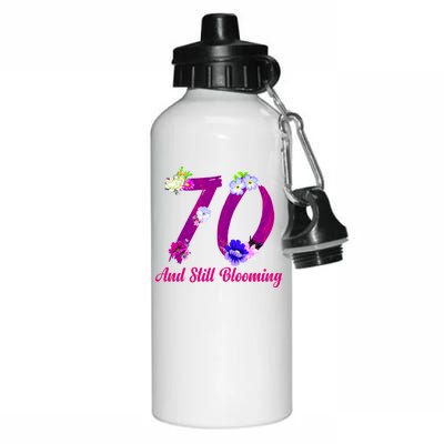 Still Blooming 70th Birthday Flowers Aluminum Water Bottle