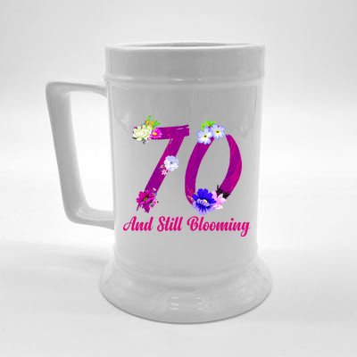 Still Blooming 70th Birthday Flowers Beer Stein