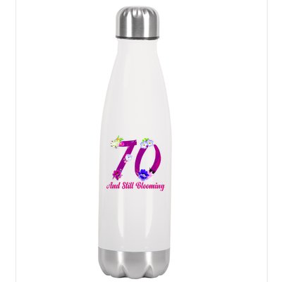 Still Blooming 70th Birthday Flowers Stainless Steel Insulated Water Bottle