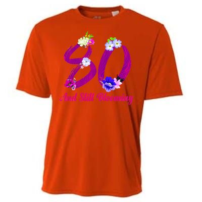 Still Blooming 80th Birthday Flowers Cooling Performance Crew T-Shirt