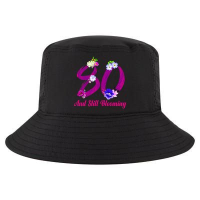 Still Blooming 80th Birthday Flowers Cool Comfort Performance Bucket Hat