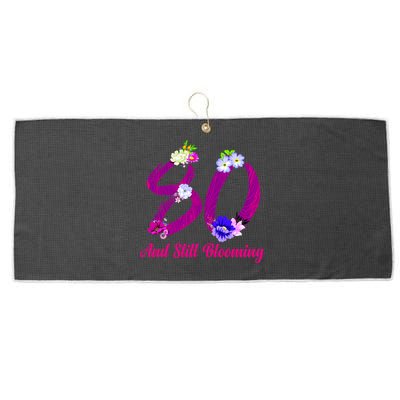 Still Blooming 80th Birthday Flowers Large Microfiber Waffle Golf Towel