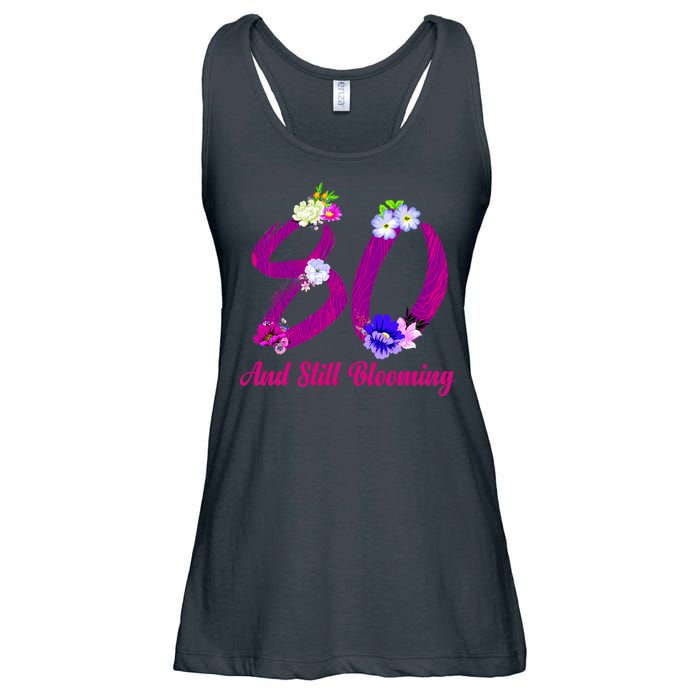 Still Blooming 80th Birthday Flowers Ladies Essential Flowy Tank