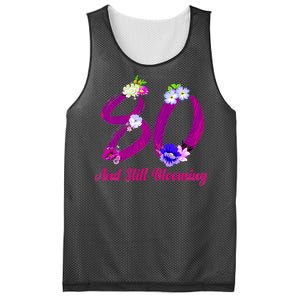 Still Blooming 80th Birthday Flowers Mesh Reversible Basketball Jersey Tank