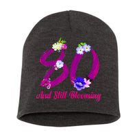 Still Blooming 80th Birthday Flowers Short Acrylic Beanie