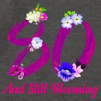 Still Blooming 80th Birthday Flowers Vector Backpack