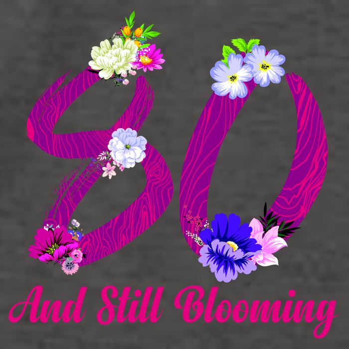 Still Blooming 80th Birthday Flowers Vector Backpack