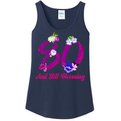 Still Blooming 80th Birthday Flowers Ladies Essential Tank