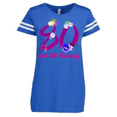 Still Blooming 80th Birthday Flowers Enza Ladies Jersey Football T-Shirt