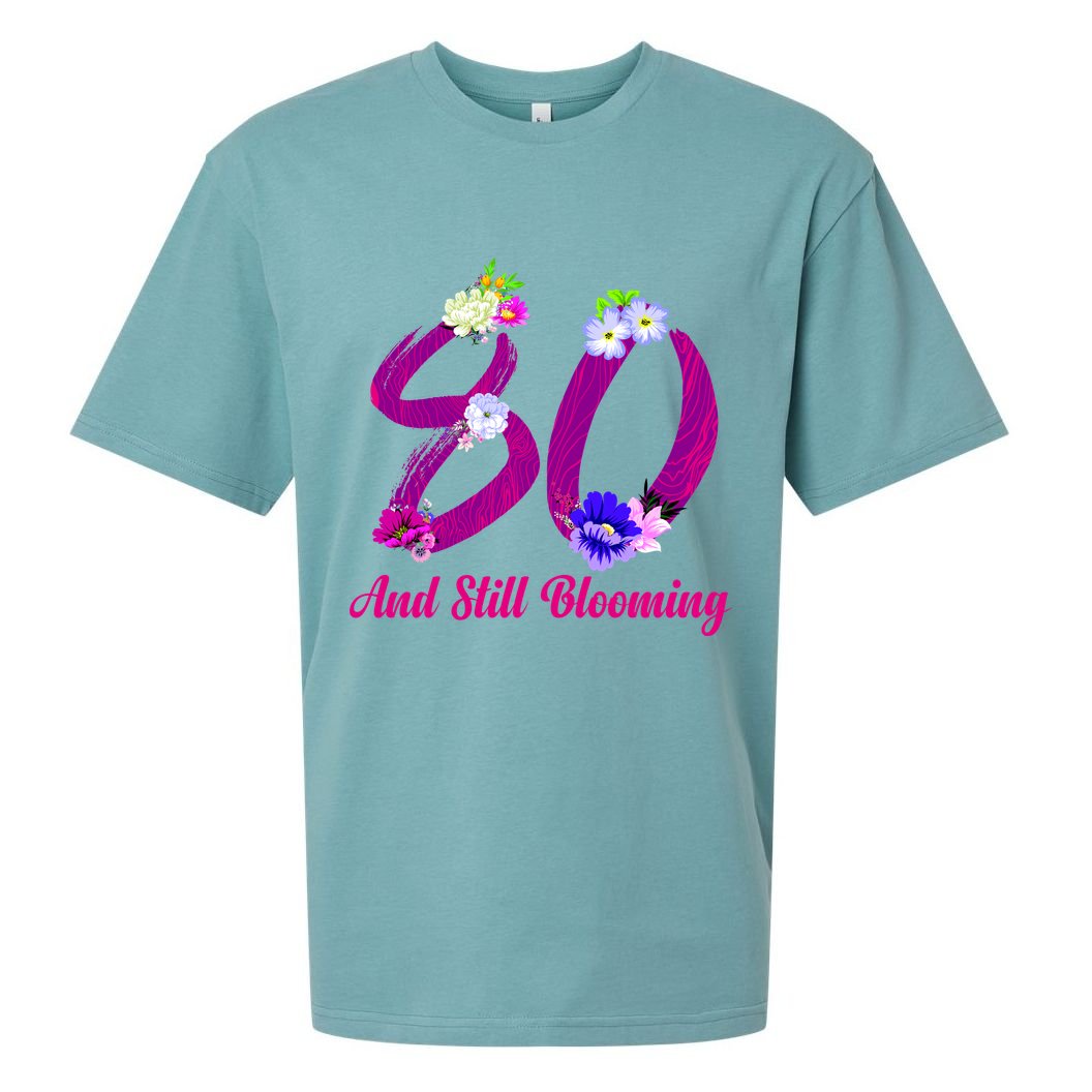 Still Blooming 80th Birthday Flowers Sueded Cloud Jersey T-Shirt