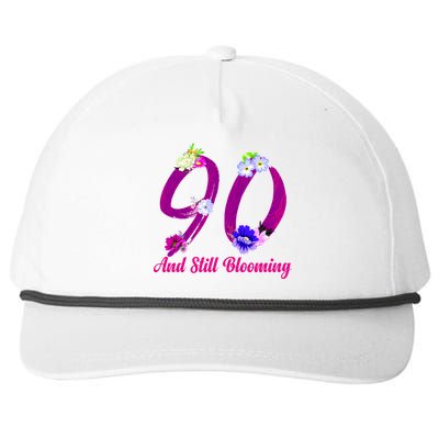 Still Blooming 90th Birthday Flowers Snapback Five-Panel Rope Hat