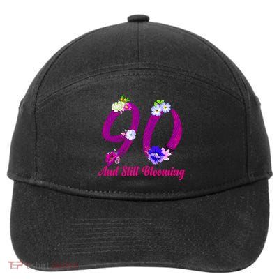 Still Blooming 90th Birthday Flowers 7-Panel Snapback Hat