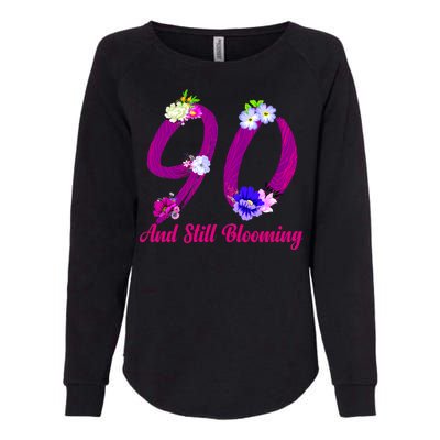 Still Blooming 90th Birthday Flowers Womens California Wash Sweatshirt