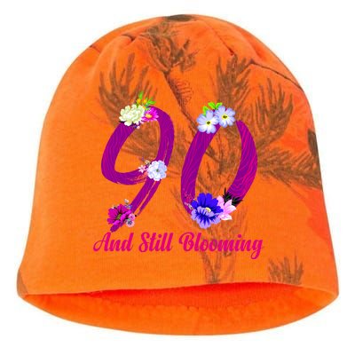 Still Blooming 90th Birthday Flowers Kati - Camo Knit Beanie