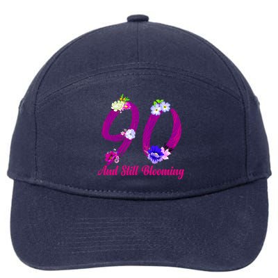 Still Blooming 90th Birthday Flowers 7-Panel Snapback Hat