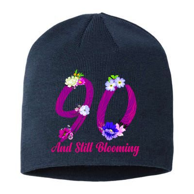 Still Blooming 90th Birthday Flowers Sustainable Beanie