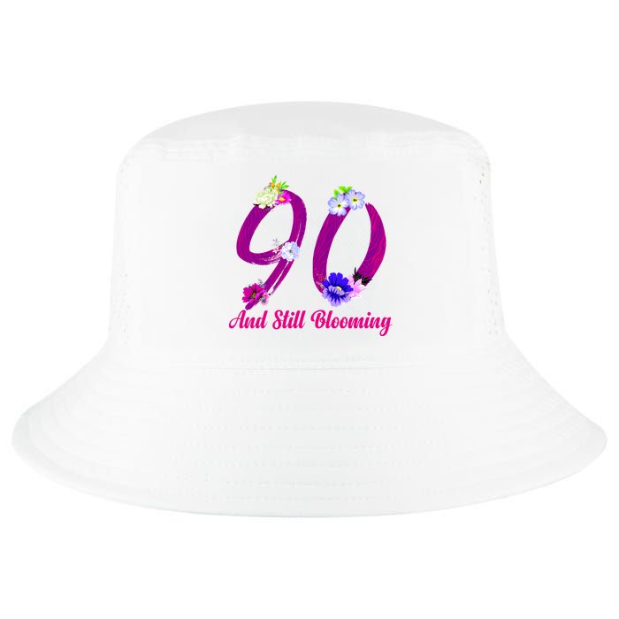 Still Blooming 90th Birthday Flowers Cool Comfort Performance Bucket Hat