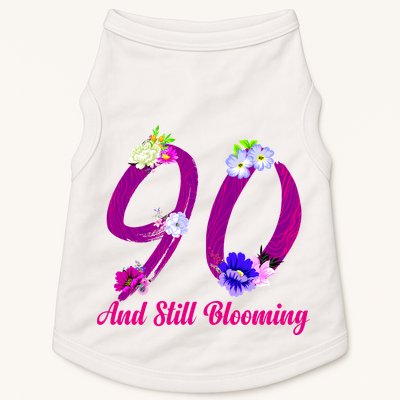 Still Blooming 90th Birthday Flowers Doggie Tank