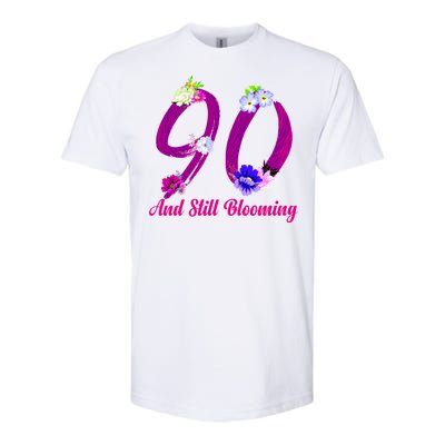 Still Blooming 90th Birthday Flowers Softstyle® CVC T-Shirt